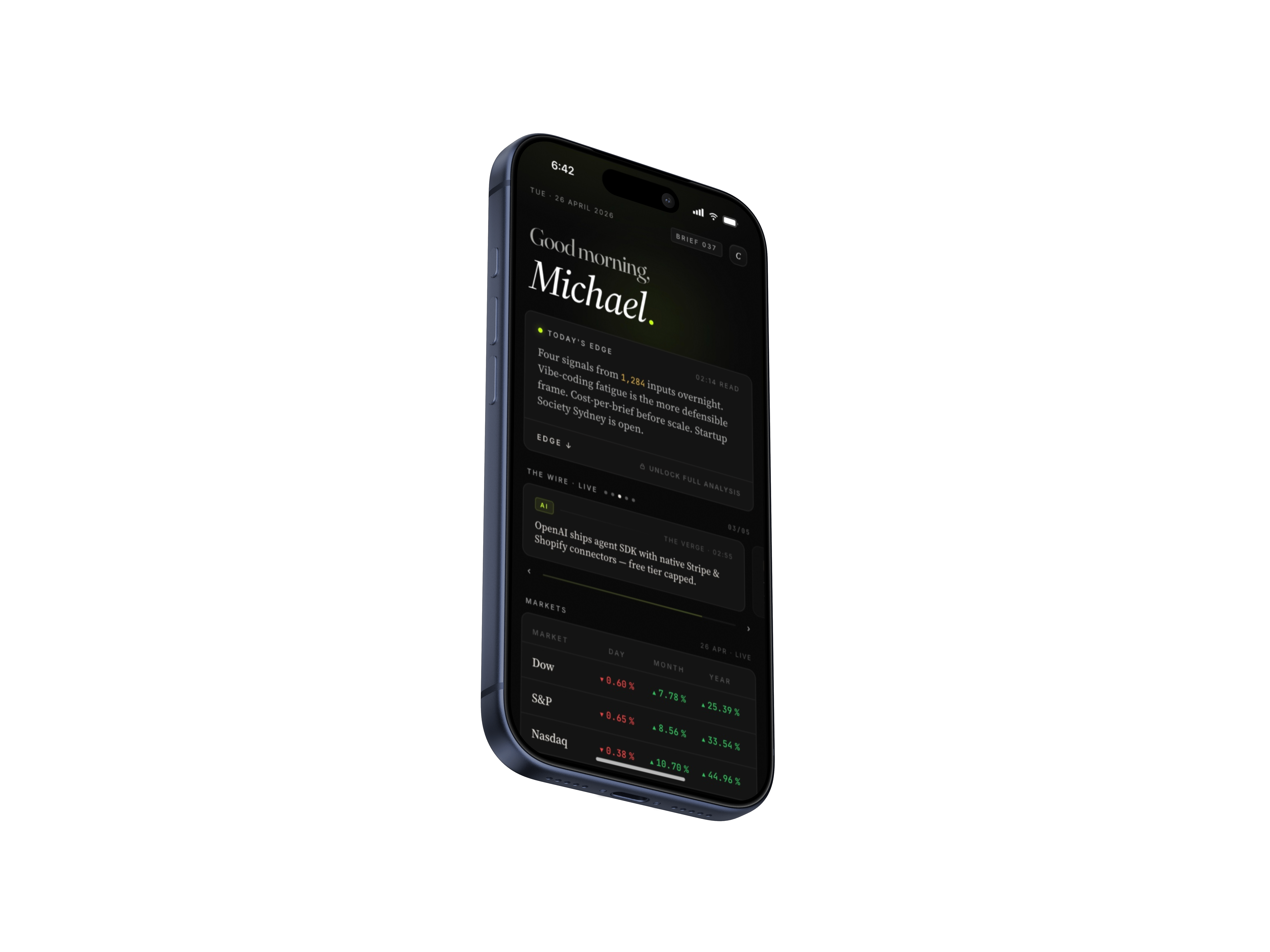 Unfair app — your morning brief